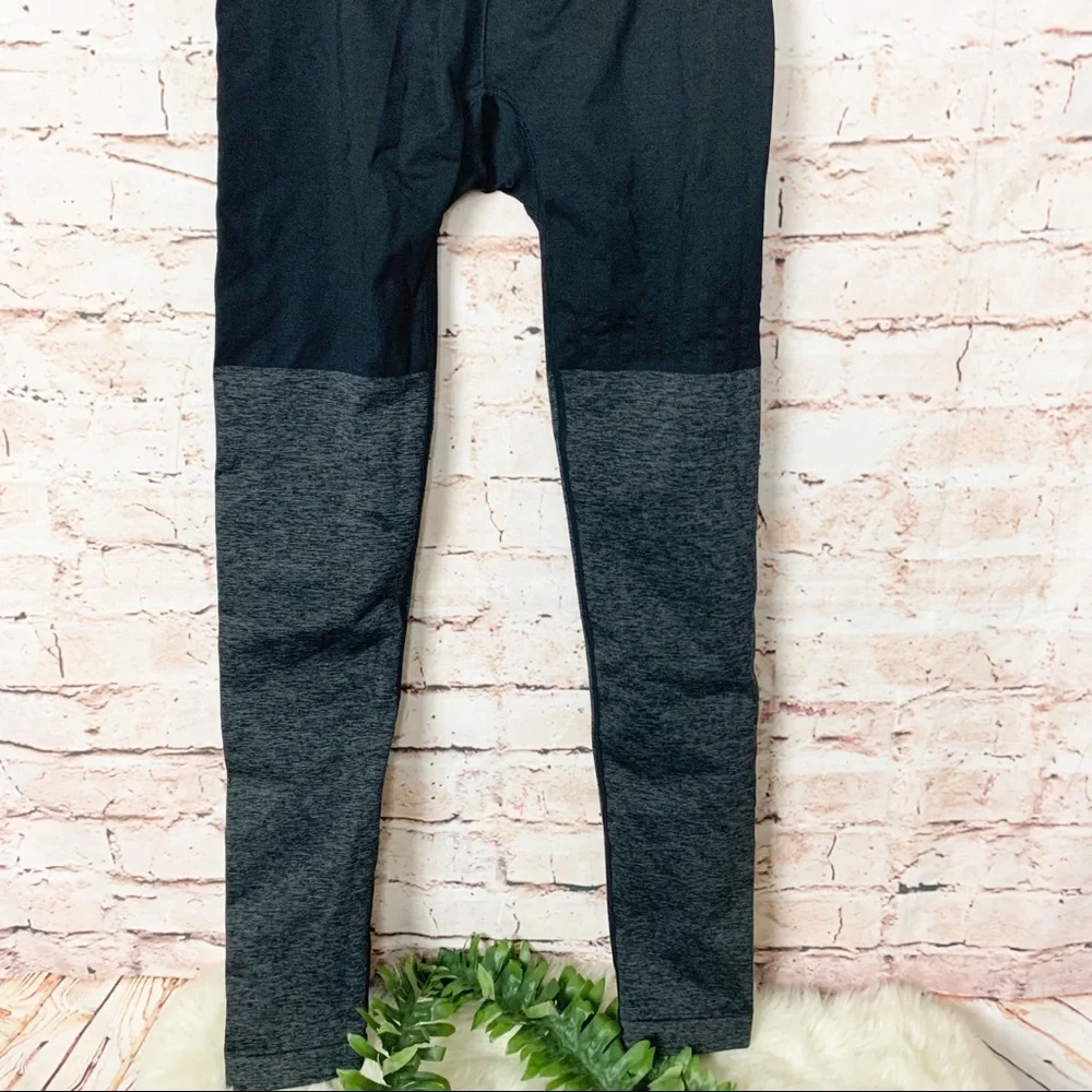 Gymshark Two Tone Gray Black Seamless Leggings Size XS